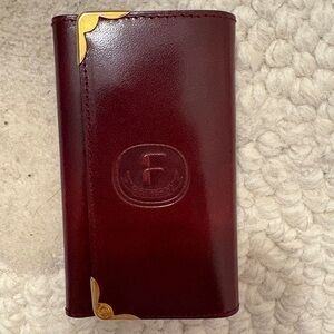 Classic Burgundy Leather Key Holder